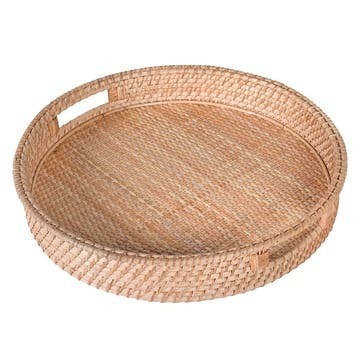 Round Set of 2 Trays D90cm, Rattan