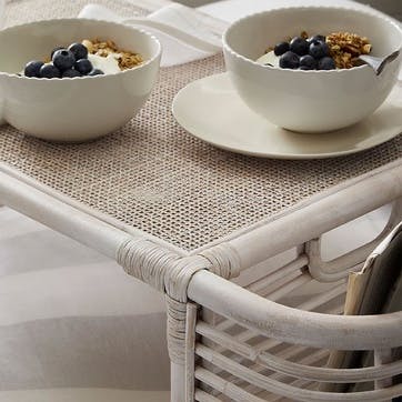 Whitewashed Rattan Breakfast In Bed Tray , Natural