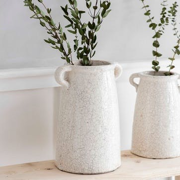 Ravello Ceramic Vase H31cm, White