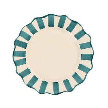 Scalloped Dinner Plate D27cm, Pine Green