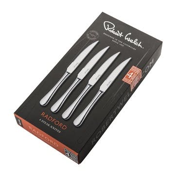 Radford Set of 4 Steak Knives, Stainless Steel