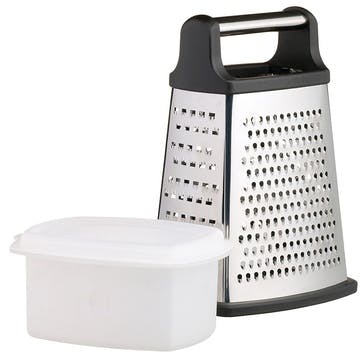 Stainless Steel Four Sided Box Grater With Collecting Box