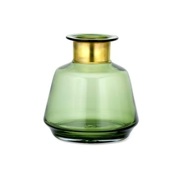 Miza Glass Vase, Green, Small