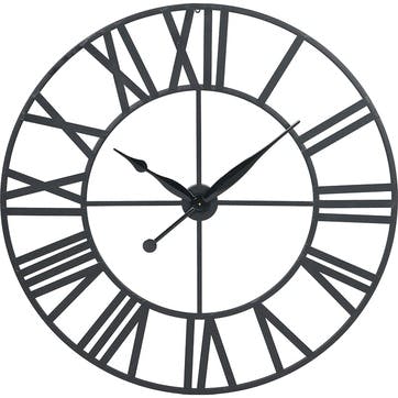 Metal Wall Clock D120cm, Black