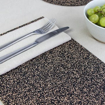 Dash Set of 4 Placemats W25 x L35cm, Black