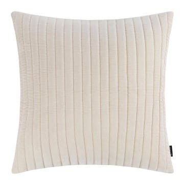 Retreat Velour Quilted Cushion 45 x 45cm, Cream
