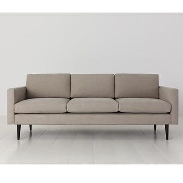Model 01 3 Seater Linen Sofa, Pumice