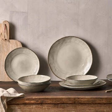 Malia 12 Piece Dinner Set, Cream