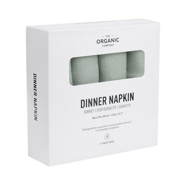 Herringbone Set of 4 Napkins 30 x 40cm, Dusty Mint