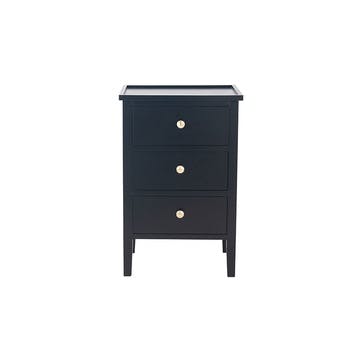 Chelmsford Bedside Table , Satin Black