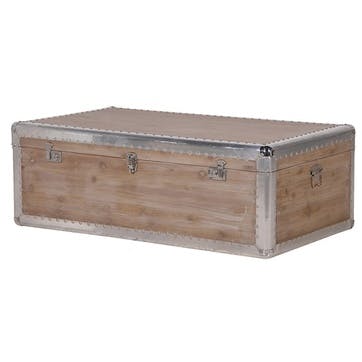 Trunk coffee table, 41 x 65 x 115cm, Luna Home, silver trim