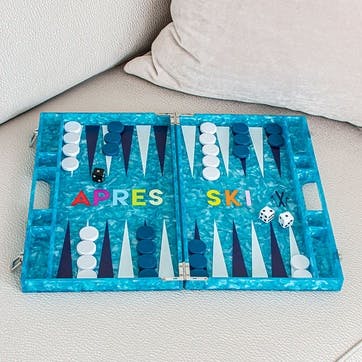 Apres Ski Backgammon Board L45 x W38cm, Blue