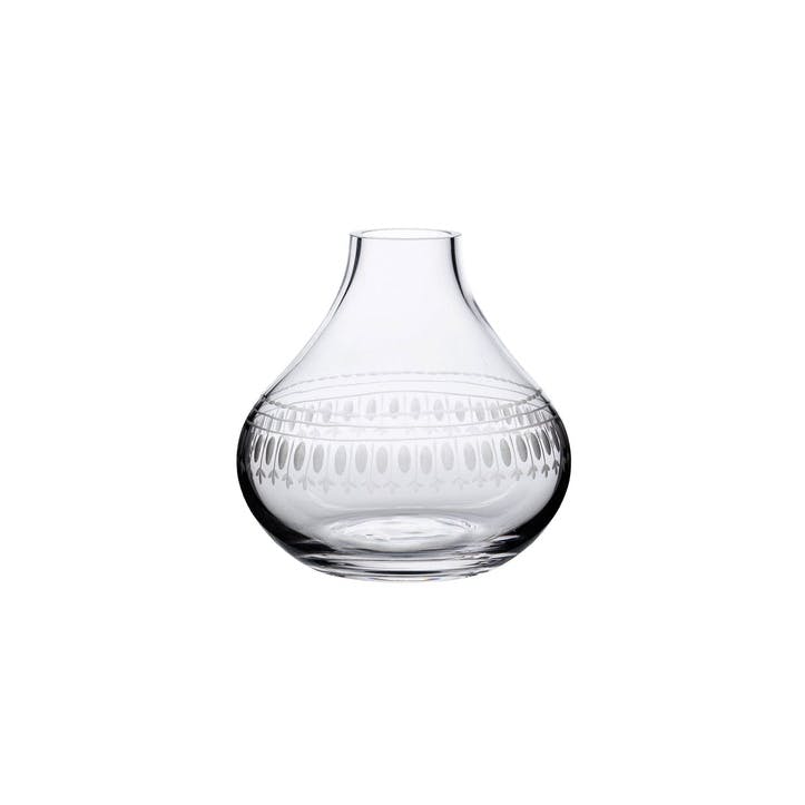 Oval Patterned Crystal Vase