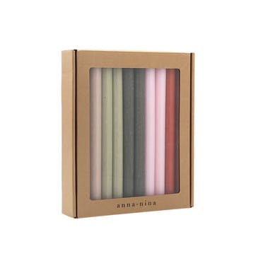 Essential Set of 20 Candles H28cm, Multi