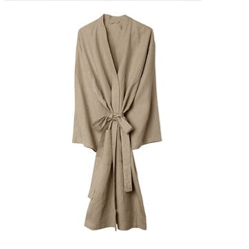 Oatmeal Linen Robe, Medium