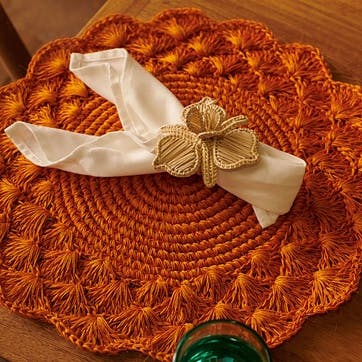 Clara Set of 2 Woven Placemats D39cm, Terracotta