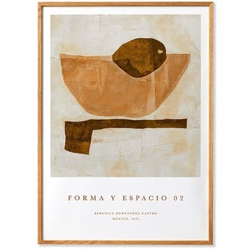 Forma y Espacio 02 Framed Print 50 x 70cm, Beige