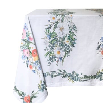 English Garden Vintage Cotton Tablecloth 170 x 350cm, Green