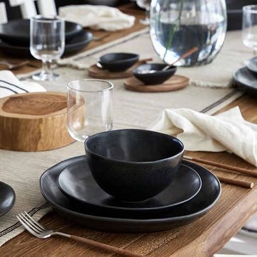 Livia Set of 6 Salad/Dessert Plates  D22cm, Matte Black