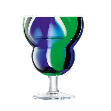 Folk Set of 2 Wine Glasses 230ml, Black/Blue/Green