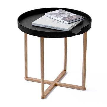 Damien Round Tray Table, Black