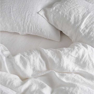 Linen Pair of Standard Pillowcases, Snow