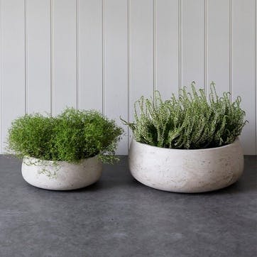 Stratton Set of 2 Cement Bowls, Stone