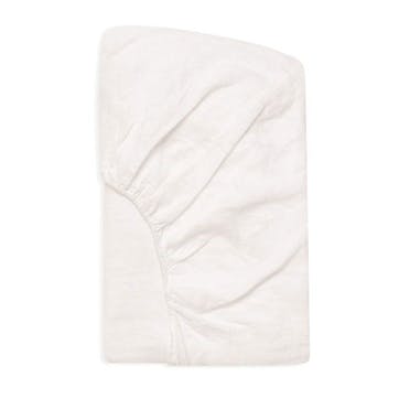 Linen King Size Fitted Sheet, White