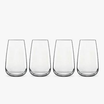 Talismano Set of 4 Hi Ball Glasses 570ml, Clear