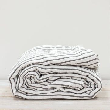 Hikari Striped Throw 180 x 200cm, Grey & White