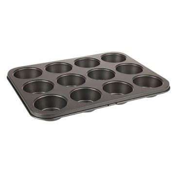 12 Cup Muffin Pan, , Grey