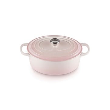 Cast Iron Oval Casserole Dish 29cm, Shell Pink