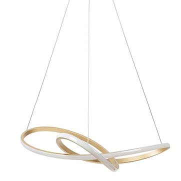 Ribbon LED Ceiling Pendant  H15cm, Satin Gold