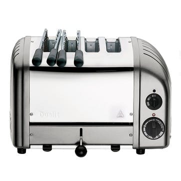 2 x 2 slot toaster, Dualit, Classic Combi, metallic silver