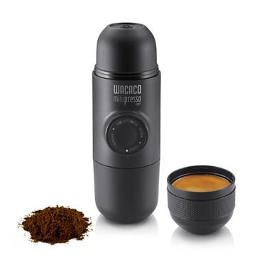 Minipresso GR Handheld Portable Espresso Machine for Ground Coffee, Dark Grey