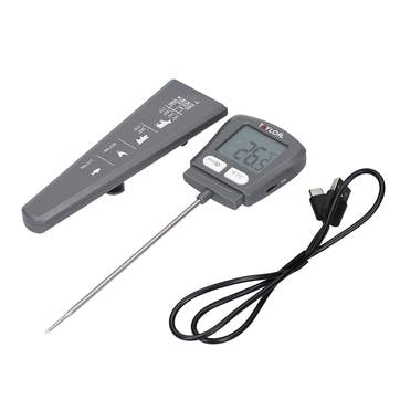 USB Rechargeable Digital Thermometer, Grey