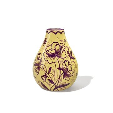 Drop It Like It's Hot Vase H20cm, Custard/Violet