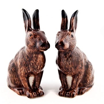 Hare Salt & Pepper Shakers H10cm Brown