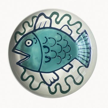 Poisson Platter D42cm , Blue