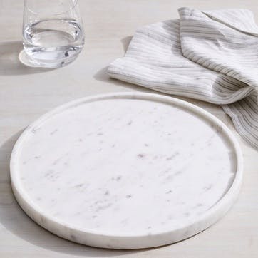 Round Marble Board, D28cm, White