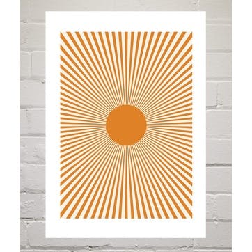 Sundry Society Orange Sun Rays Framed Art Print, Orange