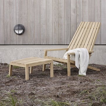 Between Lines Deck Stool H28 x W53.5 x D53.5cm, Teak