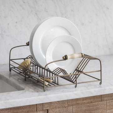 Dish rack, H17.50 x W46.50 x D30cm, Garden Trading Company, Brompton, antique brass finish