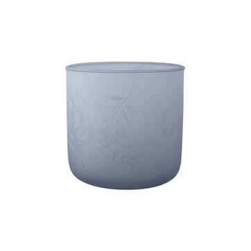 Kew Temperate House Frosted Glass Planter D16cm, Blue