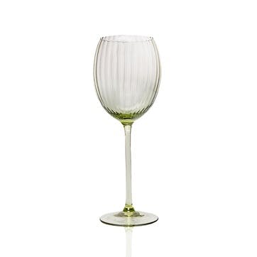 Lyon Set of 2 White Wine Glasses 380ml, Olive Green
