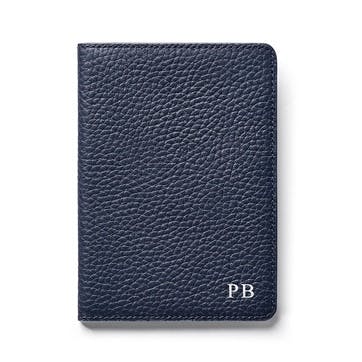 Passport Cover with Card Slots H14 x W10cm, Navy Pebble