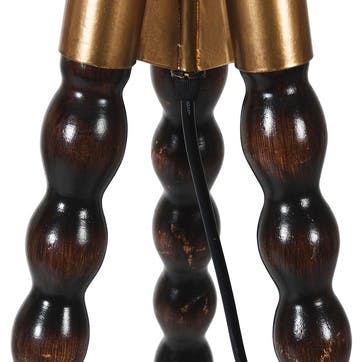 Wooden Spindle Floor Lamp H160cm, Black