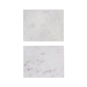 Marble Set of 4 Placemats 20 x 26cm, White