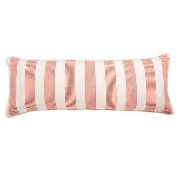 Nook Stripe Large Lumbar Cushion 95 x 35cm, Red / White