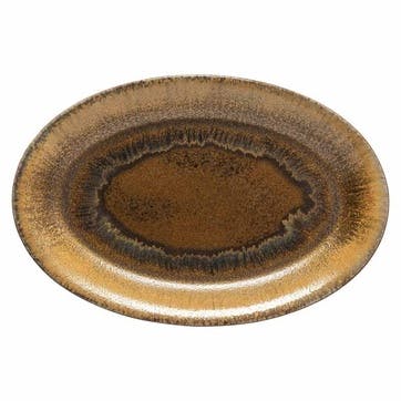 Poterie Oval Platter D46cm, Mocha Latte